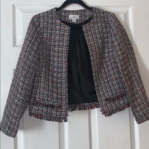 Tweed jacket. Black, white, & red pattern